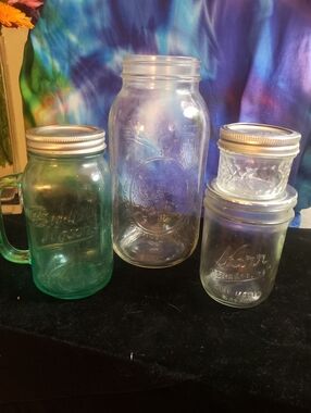 Variety Bundle of Lovely Farmhouse Canning Jars: Set of 4 Pieces Ball Kerr Mason